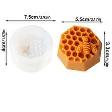 1pc Ins Relief Bee Honeycomb Shape Silicone Mold DIY Single Hole Handmade Essential Oil Soap Mold Silicone Mold For Soap, Non-Stick DIY Craft Mold With Honeycomb Design, Easy Release & Clean, Perfect For Beginners, Pet Treats, Formation, Intricate Shapes, Soap Making, Threedimensional Ornament, Tray, Beginners Crafting - White - View 12