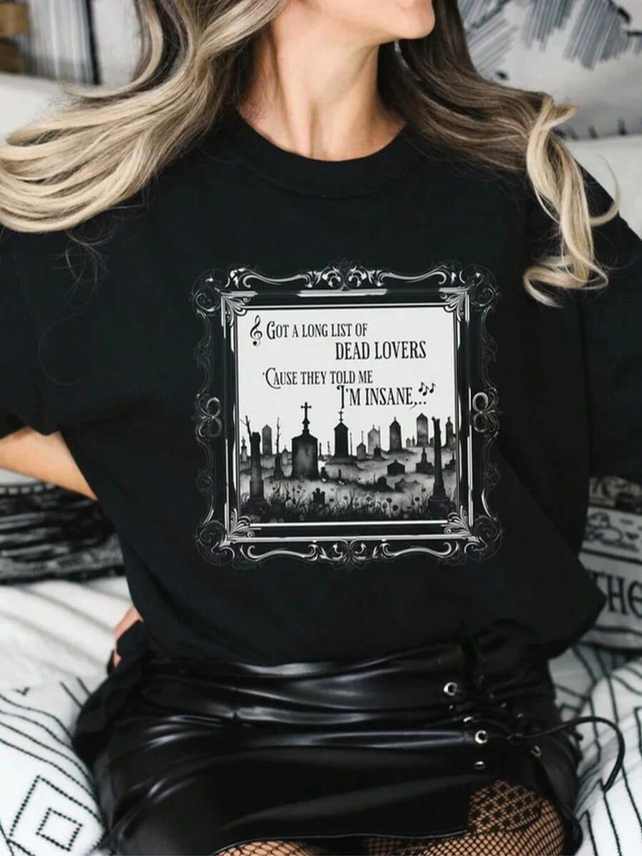 Halloween Swift Balck T-Shirt, Halloween Shirt, Taylor Top, Halloween Gift, Taylor Gift, 1989 Blank Space, Halloween Punny Tee - màu đen - Xem 1