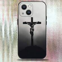 Funda de teléfono cristiana de Jesucristo para iPhone 16, 15, 14, 13, 12, 11 Plus, Pro Max, XS, X, XR, SE, Mini, 8, 7, de silicona suave negra - Z7 - Ver 4