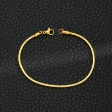 Pulsera de cadena de acero inoxidable de color plateado simple con giro para hombres, joyería de hip hop