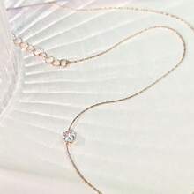 1 件不锈钢独特钻石鱼尾项链，简约设计，适合日常佩戴 - 銀色 - 查看 10