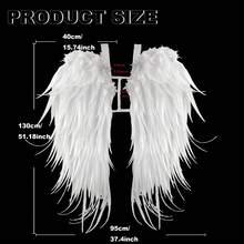 SEWLO Feather Angel Wings - Plump, Sturdy DIY Costume Wings For Halloween, Christmas, And Cosplay With Adjustable Straps - trắng - Xem 2