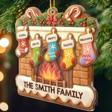 Custom Acrylic Ornament - Personalized Christmas Birthday Gifts For Mom, Dad, Kids - Home Is Our Christmas Heart