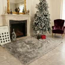 1pc Fluffy Area Rug, Multiple Colors Available, 120cm X 80cm, Non-Slip, Handwash & Machine Washable, Suitable For Autumn/Winter, Rectangular Carpet For Living Room, Bedroom, Bedside, Sofa, Wedding, Christmas, Fireplace, Dining Table, Outdoor Patio, Plush Soft Luxury Home Decor Kitchen Rug