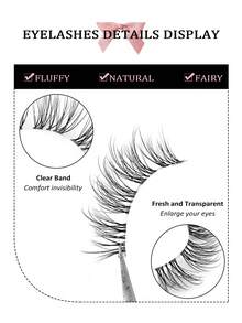 Asiteo 10 Pairs Lightweight, Wispy, Natural-Looking, Fresh And Transparent False Eyelashes. Each Lash Is Clearly Defined, Just Like Real Lashes. - Black - View 5