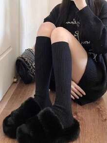 1/2/3 Pairs Women Calf Socks, Sexy Knee HighSocks, Solid Color Long Boot Socks For Spring, Summer,Autumn.Warm Calf Socks,Fall