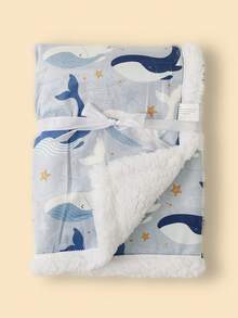 1pc Baby Geometric Print Soft & Comfortable Flannel Blanket, Spring/Summer - Multicolor - View 7