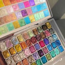 60 Colors Solid Watercolor Paint Set, Shimmery Pearl Hues, Perfect Watercolor Travel Set For Artists, Hobbyists And Painting Enthusiasts - Sets - View 4