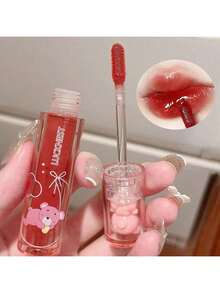 6Pcs Bear Lip Glaze Jelly Lipstick, Liquid Lipstick Cute Bear Lipgloss Moisturizing Lip Stain Plumping Water Lip Gloss Waterproof Long Lasting Cheek Rouge Tint Cosmetics Beauty Makeup - Nhiều màu - Xem 6