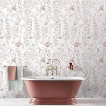 Pink Peel And Stick Wallpaper Floral Wall Paper Modern Boho Contact Paper Bedroom Removable Self Adhesive Wallpaper Bathroom Living Room Papel Tapiz Para Pared 17.3*78. U201D - 17.3 英吋 x 78.7 英吋 + 粉紅色和白色 - 查看 7