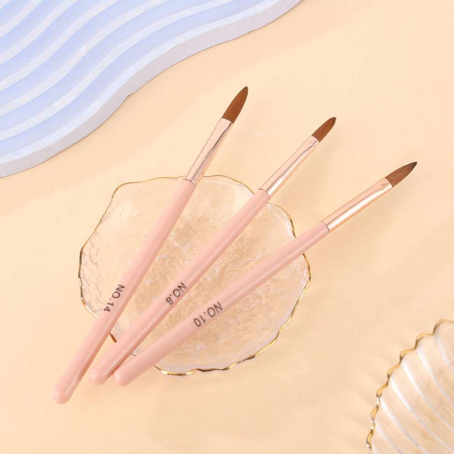 Best-Selling Nail Art Crystal Pen Set - Plastic Handle, Silver-Tip Brushes For Painting & Carving