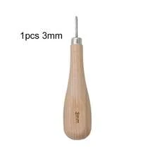 1 pieza de punzón de costura de cuero de 3mm 4mm 5-6mm, herramienta de perforación de cuero para manualidades de cuero, punzón de diamante de madera en forma de rombo - Caqui - Ver 9