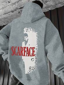 Men's Fashion Hoodie Printed Pattern Sweatshirt - Black - View 7