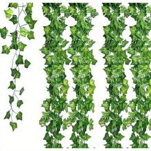24 Pack 172 FT Artificial Ivy Garland Greenery Outdoor Faux Plants Leaf Garland Fake Vines For Bedroom Aesthetic Home Garden Office Wedding Wall Decor