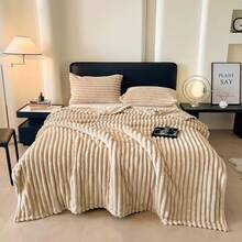 Frazada Matrimonial 230*200cm, Manta Suave y Acogedora, modelo Oruga, Cobertor Cómoda Para Todas Las Estaciones, Queen size tambien se puede usar, Adecuado Para Regalos De Navidad y Año Nuevo - Camel - Ver 2