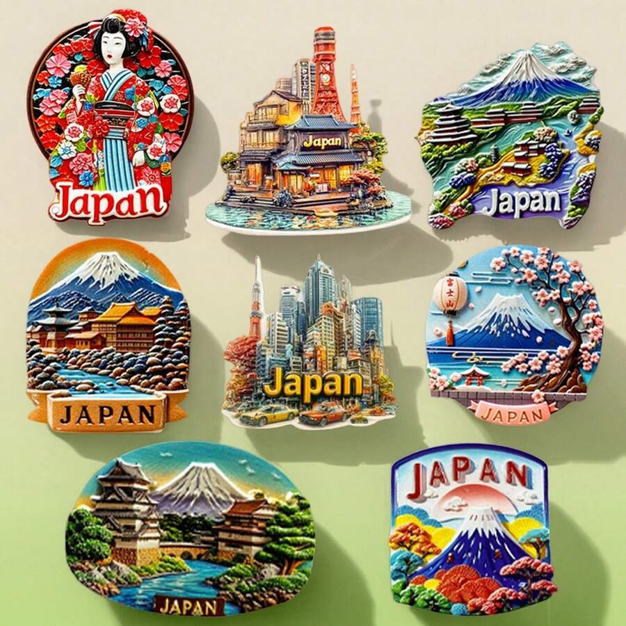 1pcJapanTokyo Osaka Refrigerator Magnets Tourism Souvenirs 3D Home Decoration Magnetic Stickers - Multicolor - View 1