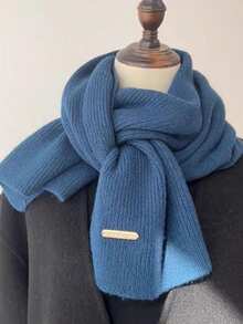 1 Peça Lenço Grosso e Quente de Tricô Liso para Mulheres, Decoração de Aquecedor de Pescoço, Adequado como Acessório de Inverno para Mulheres