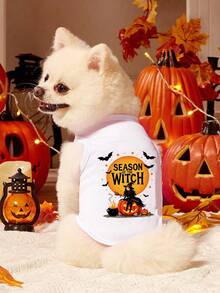 1 قطعة سترة للقطط والكلاب في عيد الهالوين، طباعة واضحة، شبكة تنفس، مناسبة للارتداء الداخلي/الخارجي، تناسب زي عيد الهالوين