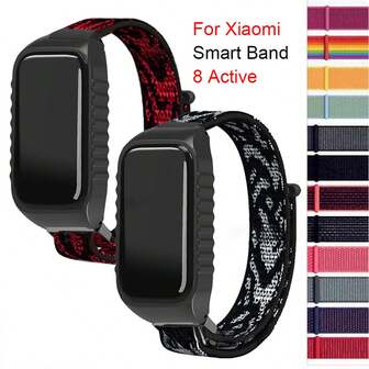 Compatible With Xiaomi Smart Band 8 Active Strap Nylon Loop Wristband Bracelet Compatible WithMi Band 8 Active Smart Watch Band Belt Accessories
