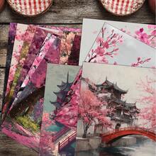 24/36 peças 5,9*5,9 polegadas bloco de papel para scrapbook com pintura de paisagem em flor de ameixa, papel criativo de alta qualidade para scrapbooking de um lado, para scrapbooking faça você mesmo, criação de cartões, diário e artesanato - Multicolorido - Ver 10