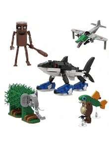 Tungtungtung Sahur, Bombardiro Crocodile, Tralalero Tralala, Lilililalila, Brr Brr Patapim, Shimpanzinni Bananini, Bombombini Guzini, AI-Generated Animals, Abstract Animals, Building Block Decor, Animal Building Blocks, Birthday Gift, Collectible Decor