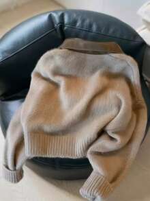 Vera Lane 女士秋冬韩版复古PU领街头风波西米亚朋克双向拉链羊毛外套圣诞毛衣新年感恩节穿搭