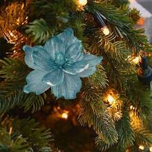Artificial Christmas Flower Insert Festive Tree Vase Decoration Picks For DIY Craft Wreath Home Holiday Decor - Blue - View 2