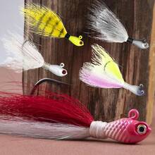 Kit 04 Isca Artificial Jig Xuxinha Com Penacho 10g Tucunare - sortida - Visão 2