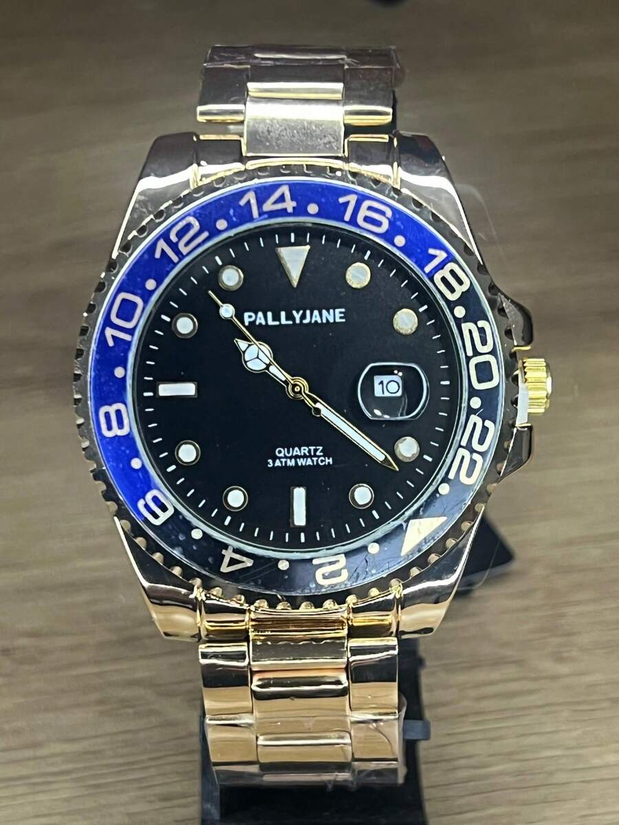 Original Waterproof Men's And Women's Watch, Gold Stainless Steel Watch - 黑金色 - 查看 1