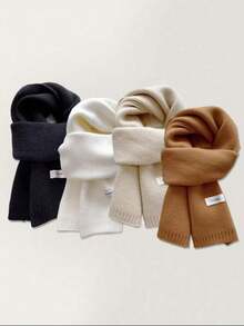 1 Peça Lenço Grosso e Quente de Tricô Liso para Mulheres, Decoração de Aquecedor de Pescoço, Adequado como Acessório de Inverno para Mulheres