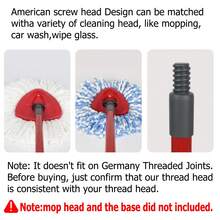 Spin Mop Replacement Handle, 4 Section 30 Inch To 58 Inch Stainless Steel Mop Replacement Handle For O-Ceda Spin Mop EasyWring Triangle Spin Handle For Floor Cleaning(Black) - Black and Red - View 4