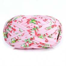 1pc Elastic Fabric Colorful Floral Pattern Yarn, Suitable For DIY Crochet Crafts, Baskets, Bags, Blankets, Cushions, Home Decor