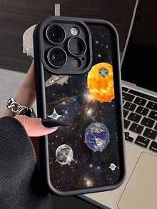 Brighten Up Your With A Universe Abstract Planet Of Cat Meme Pattern Simple Thickened Anti-Fall Phone Case Compatible With IPhone - Multicolor - View 2