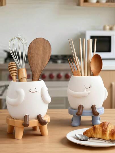 1 adet Sevimli Çizgi Film Mutfak Gereçleri Tutucu - Çok Amaçlı Saklama Alanı, Çubuk, Kaşık ve Çatal İçin Uygun, Yüksek Kaliteli Malzeme, Estetik ve Pratik, Mutfağı Düzenli Tutmak İçin İdeal, Ayrıca Ev Aşçıları ve Mutfak Meraklıları İçin Mükemmel Bir Hediye