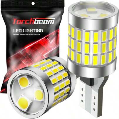 Torchbeam 912 921 LED Bulb Reverse Lights, T15 Led Backup Light Bulbs 1800 Lumens 6000K Xenon White Super Bright T15 906 904 W16W 921 LED Reverse Light Bulb, Pack Of 2