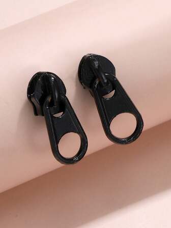 1 par de aretes con cremallera personalizados, adecuados para uso diario