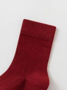 5 par bezszwowych skarpetek w jednolitym kolorze dla maluchów, uniwersalne skarpetki dla rodziców i dzieci, jesień/zima - Wielokolorowe - Zobacz 2