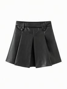 Balabala Girls Autumn Winter Skirt, Pleated Mini Skirt, Versatile & Stylish Tween Girl Wear - Black Tone - View 1