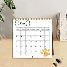 2026 Desktop Elegant Calendar - Monthly And Daily Planner With Cute Dog Illustration, Portable Time Organizer For Home And Office, Perfect Gift For New Year, Halloween, Christmas, Birthdays, And Other Festive Occasions
