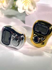 1 件高品质手持式电子计数器，金属设计，带孔按钮，仓库计数设备，圆形计数器，时尚计数器，圣诞节、万圣节、感恩节、游戏礼物 - 彩色 - 查看 5