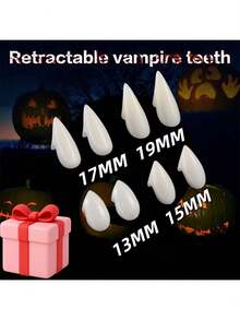 Colmillos de vampiro zombie realistas, que no rascan las encías, reutilizables y espeluznantes, accesorios de disfraz para fiestas de Halloween para mujeres