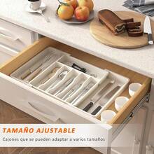 Organizador Expandible de Cubiertos de Plástico para Cajones - Blanco - Ver 10