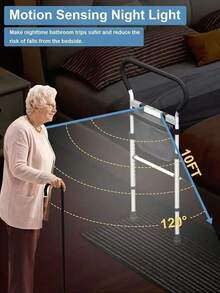 Safety Bed Rails Height Width Adjustable Bed Assist Rail - 黑與白 - 查看 2