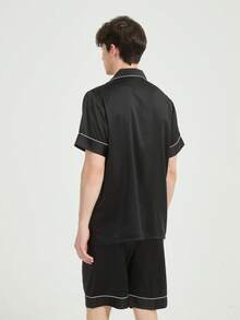 بدلة بيجامة رجالية كاجوال جديدة بأكمام قصيرة وشورت