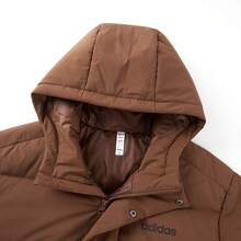 Adidas 阿迪達斯羽絨衣男女同款中性裝冬季新款長連帽羽絨服 - 棕色 - 查看 3