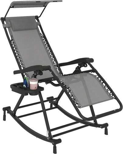 NetHong Foldable Sun Lounger Recliner Adjustable Back Rest Garden Indoor Folding Chair Outdoor Camping Garden Office Equipment UK