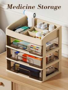 Stackable Clear Makeup Organizers, Display Cosmetic Organizer & Makeup Drawer Organizer, Skincare Organizer, Bathroom Counter Organizer, Cosmetic Storage For Dresser Countertop, Easy Storage For Lipstick, Vanity Organizer With Drawers For Cosmetics, Skincare, Brushes, Perfume, Ideal For Vanity, Desk, Office, Bathroom, Home Decor - 卡其色 - 查看 8