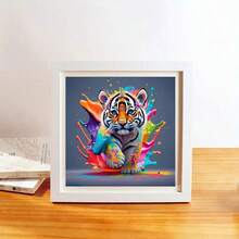 1pc Colorful Tiger Painting 5D Diamond Painting Kit, Suitable For Animal Lovers, [30*30cm/11.8*11.8in] [40*40cm/15.7*15.7in], Acrylic Diamond Mosaic Art For Adult Beginners DIY, Handmade Diamond Painting For Home Decor, Unframed Gift For Family And Friends