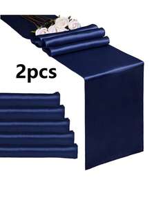 2件/5件/10件缎面婚礼装饰桌旗适用于酒店活动家居生日餐厅宴会丝带桌旗派对桌旗 - 彩色 - 查看 65