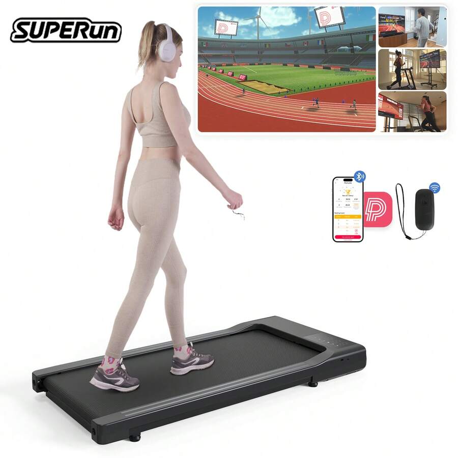 Walking Pad Raceable, Treadmill For Home, Suitable For High-Tech Devices, Treadmill Desk With Professional Training Courses And Multi-Runner Races, Treadmill With App Control - View 1
